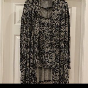 Vikki Vi Black & Gray Long Kimono Jacket and Shell